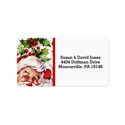 Santa jolly holly mistletoe  etiket (Voorkant)