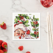 Santa jolly holly mistletoe  servet (Insitu)