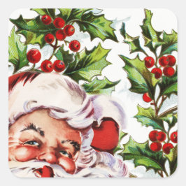 Santa jolly holly mistletoe  vierkante sticker