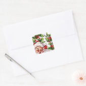 Santa jolly holly mistletoe  vierkante sticker (Envelop)