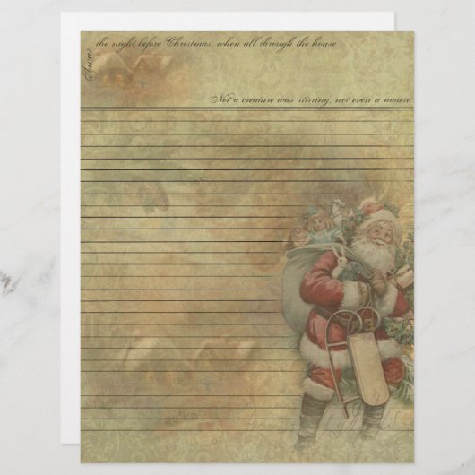 Santa- Jolly Old St. Nicholas Letterhead (Voorkant / Achterkant)