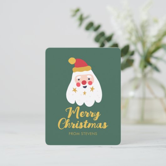 Santa Joy Kerstmis Groet Van Feestdagenkaart (Staand voorkant)