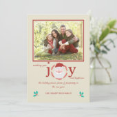 Santa Joy Photo Holiday Kaart (Staand voorkant)