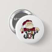 Santa Joy Ronde Button 5,7 Cm (Voorkant /achterkant)