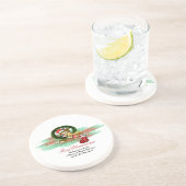 Santa Joy Sock Christmas Sandstone Onderzetter (Zijkant)