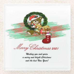 Santa Joy Sock Kerst Onderzetter