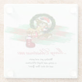 Santa Joy Sock Kerst Onderzetter Glazen Onderzetter (Achterkant)