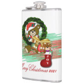 Santa Joy Sock Kerstmis Vinyl Verpakte Flask Heupfles (Links)