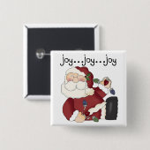 Santa Joy T-shirts en geschenken Vierkante Button 5,1 Cm (Voorkant /achterkant)