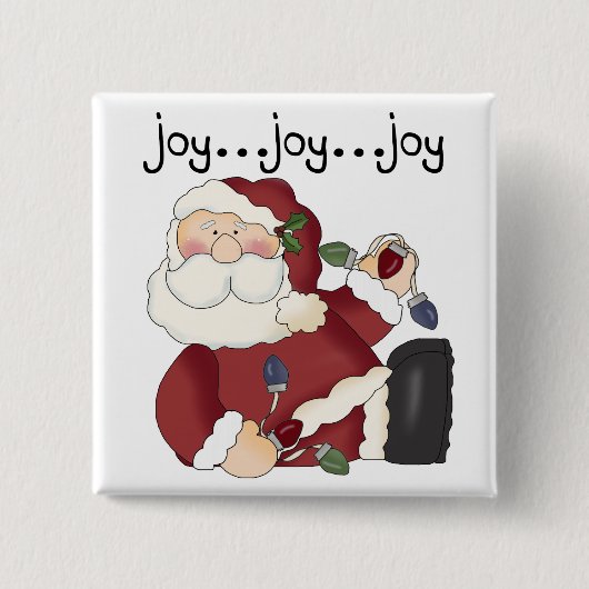 Santa Joy T-shirts en geschenken Vierkante Button 5,1 Cm (Voorkant)