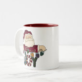 Santa Joy Tweekleurige Koffiemok (Voorkant links)