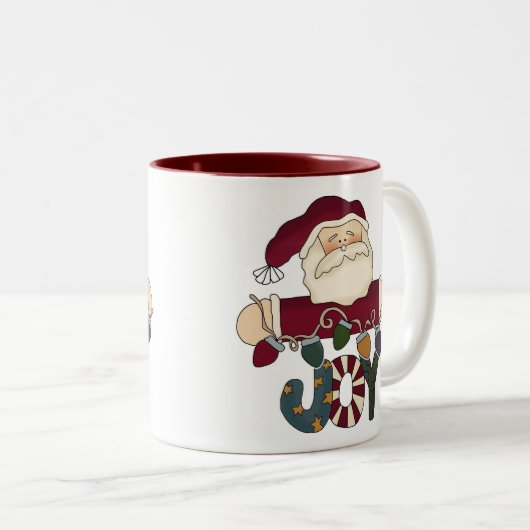 Santa Joy Tweekleurige Koffiemok (Voorkant rechts)