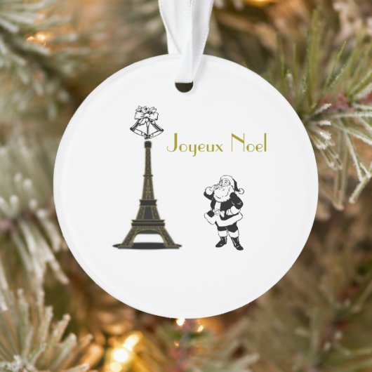 Santa Joyeux Noel Eiffeltoren Parijs Kerstmis Ornament (Boom)