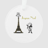 Santa Joyeux Noel Eiffeltoren Parijs Kerstmis Ornament (voorkant)