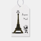Santa Joyeux Noel Paris Franse Kerstmis Cadeaulabel (Voorkant)