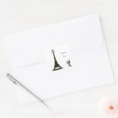 Santa Joyeux Noel Paris Franse Kerstmis Vierkante Sticker (Envelop)