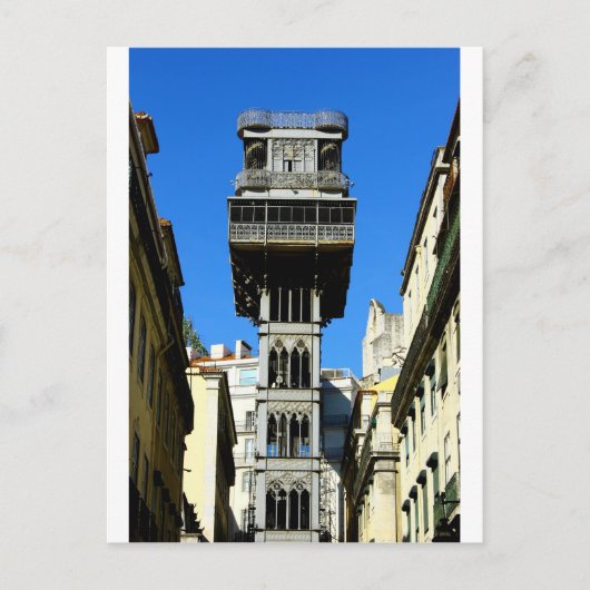 Santa Justa Lift, Lissabon Briefkaart (Voorkant)