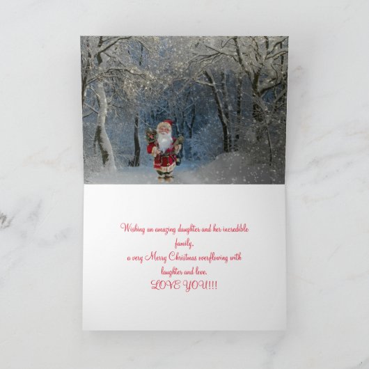SANTA KAART VOOR DOCHTER EN GEZIN (Binnen)