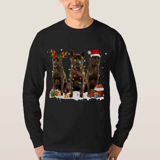 Santa Kai Ken Dog Gorgeous Reindeer Christmas T-shirt (Voorkant)