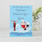 Santa kan geen Schaats Flat Wenskaart Kaart (Staand voorkant)