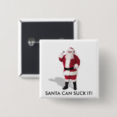 SANTA KAN HET ZOEKEN! VIERKANTE BUTTON 5,1 CM (Voorkant /achterkant)