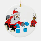 santa karate chipping ice keramisch ornament (Voorkant)
