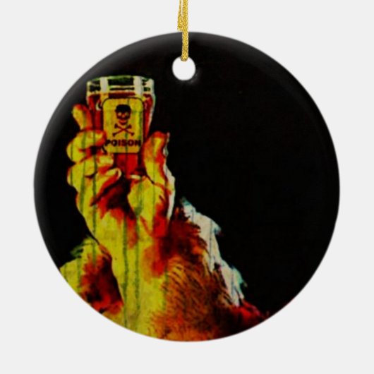 Santa Karl Keramisch Ornament (Achterkant)