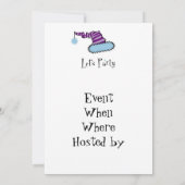 Santa Kat Blue Invite Kaart (Achterkant)