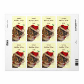 Santa Kat Christmas Wine Label (Full Sheet)