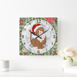 Santa Kat & Elf Muizen Acryl Klok