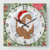 Santa Kat & Elf Muizen Acryl Klok (Voorkant)