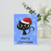Santa kat feestdagenkaart (Staand voorkant)