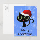 Santa kat feestdagenkaart (Voorkant / Achterkant)