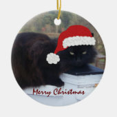 Santa Kat: kerstversiering Keramisch Ornament (Voorkant)