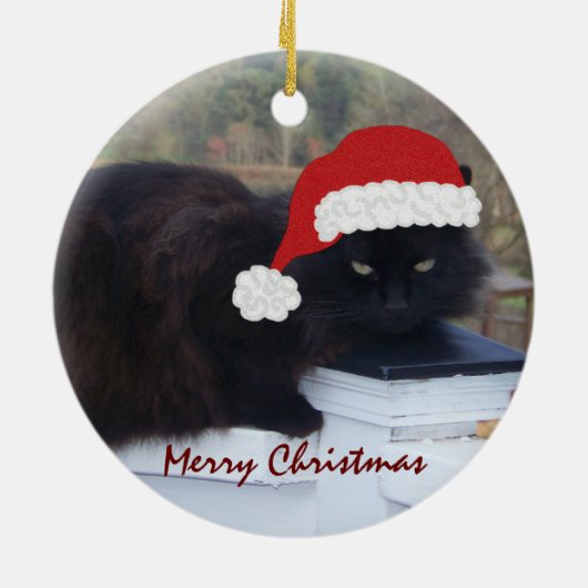 Santa Kat: kerstversiering Keramisch Ornament (Achterkant)