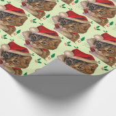 Santa Kat met Holly Cadeaupapier (Hoek)