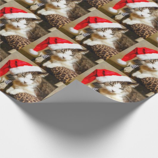 Santa Kat Painterly Cadeaupapier (Hoek)