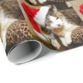 Santa Kat Painterly Cadeaupapier (Rol Hoek)