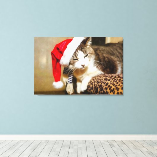 Santa Kat Painterly Canvas Afdruk (Insitu (Houten vloer))