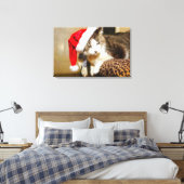 Santa Kat Painterly Canvas Afdruk (Insitu (Slaapkamer))