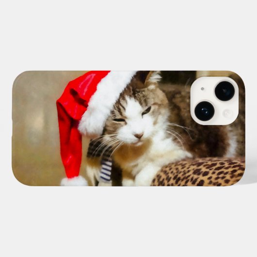 Santa Kat Painterly Case-Mate iPhone Case (Achterkant (horizontaal))