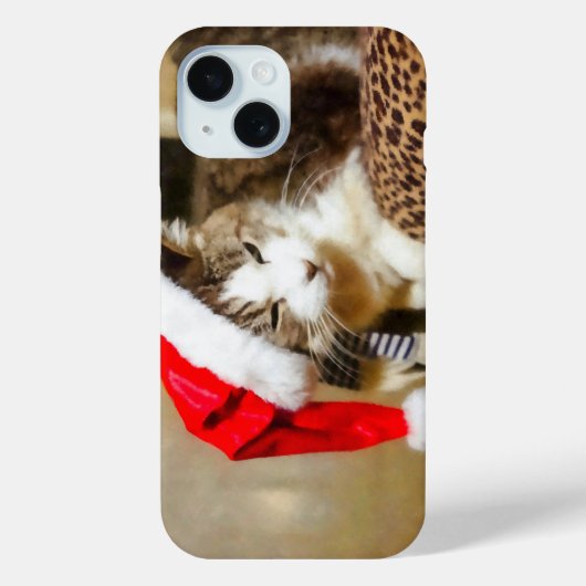 Santa Kat Painterly iPhone Case (Achterkant)