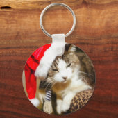 Santa Kat Painterly Sleutelhanger (Voorkant)