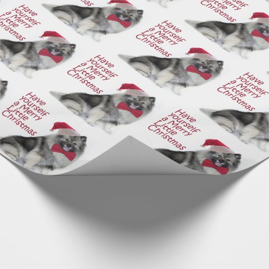 Santa Keeshond Wrapping Paper Cadeaupapier (Hoek)