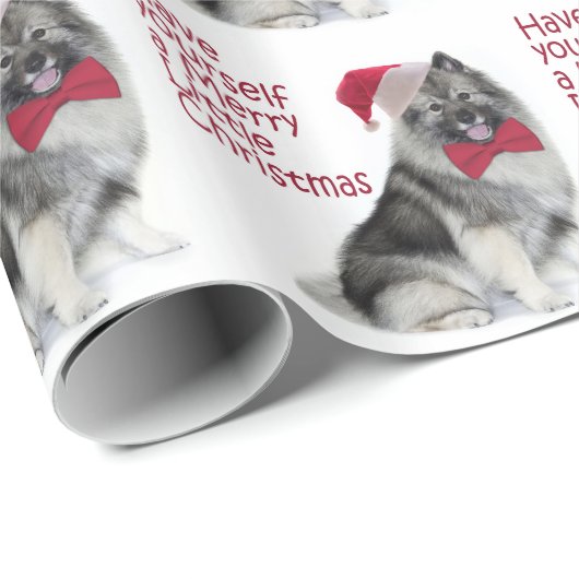 Santa Keeshond Wrapping Paper Cadeaupapier (Rol Hoek)