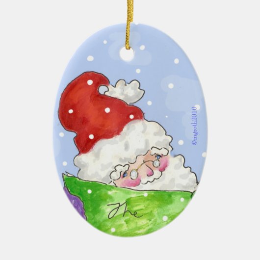 santa keramisch ornament (Voorkant)
