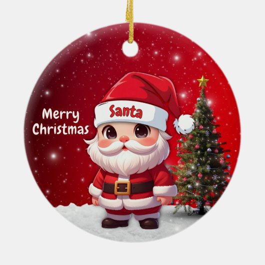 Santa 🎅🎄 keramisch ornament (Achterkant)