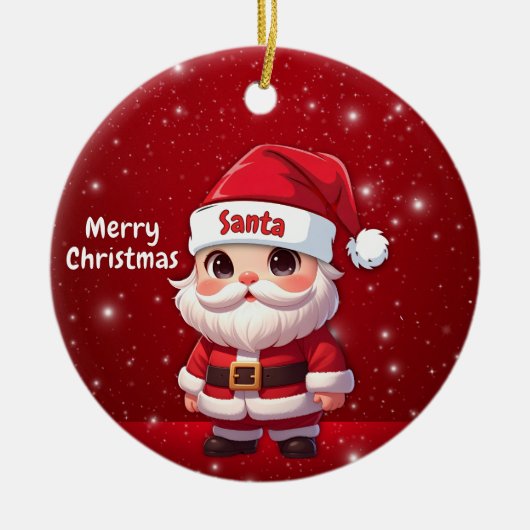 Santa 🎅🎄 keramisch ornament (Voorkant)
