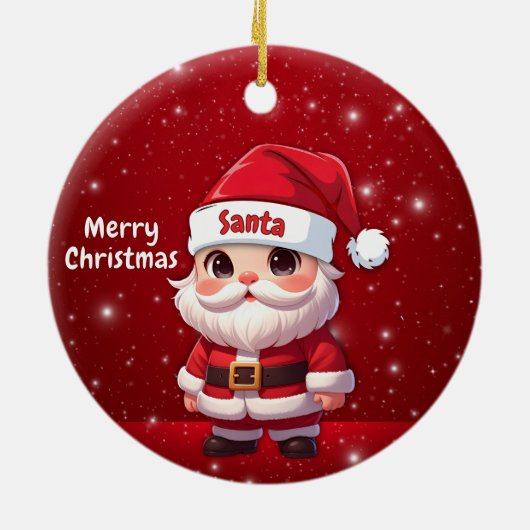 Santa 🎅🎄 keramisch ornament (Achterkant)