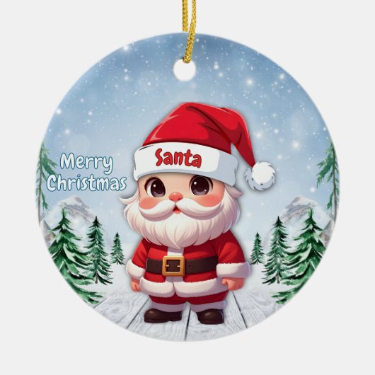 Santa 🎅🎄 keramisch ornament (Voorkant)